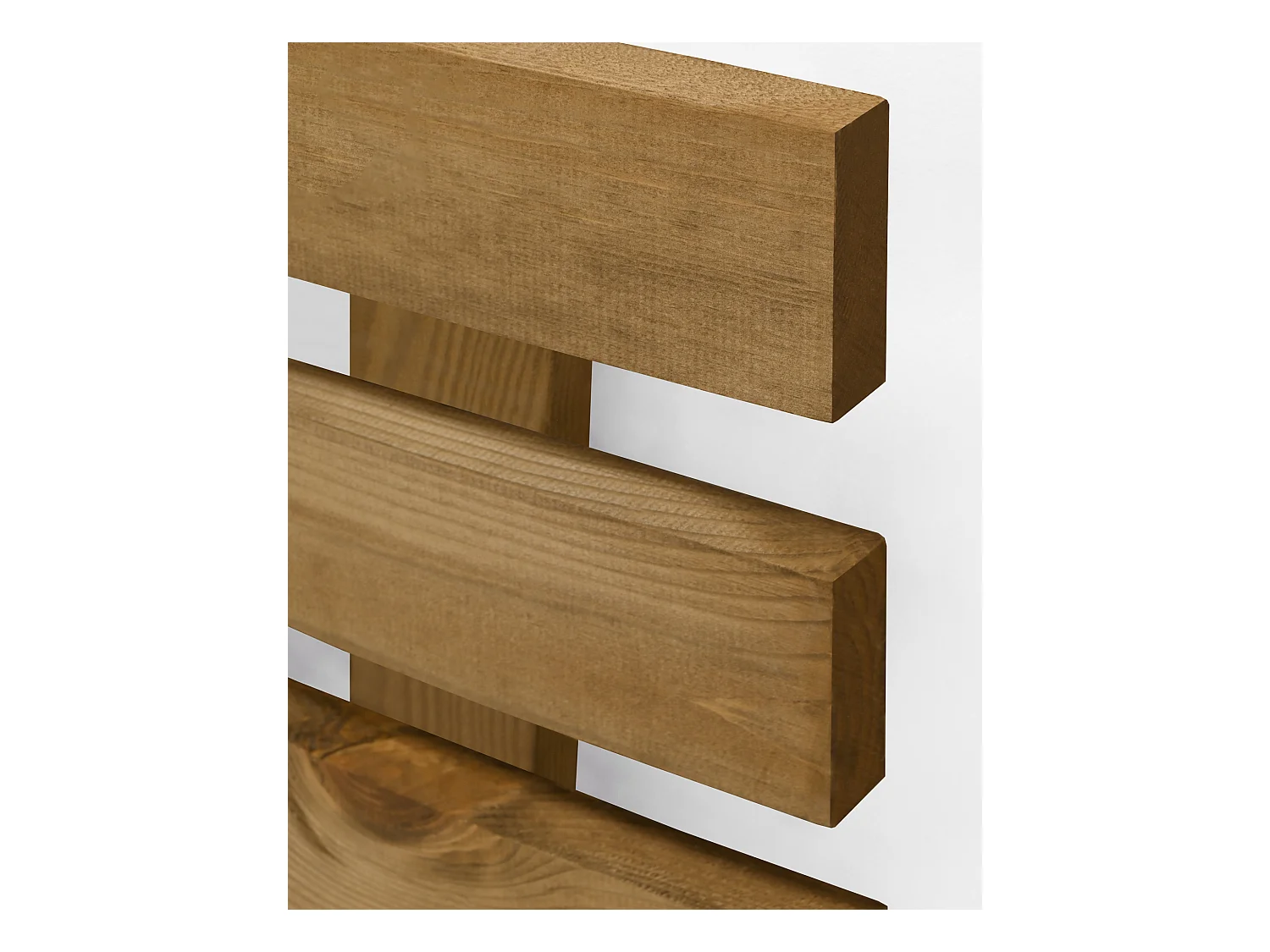 Cabecero de cama de madera maciza en tono roble oscuro de 140x73cm - BRUMA - DECOWOOD