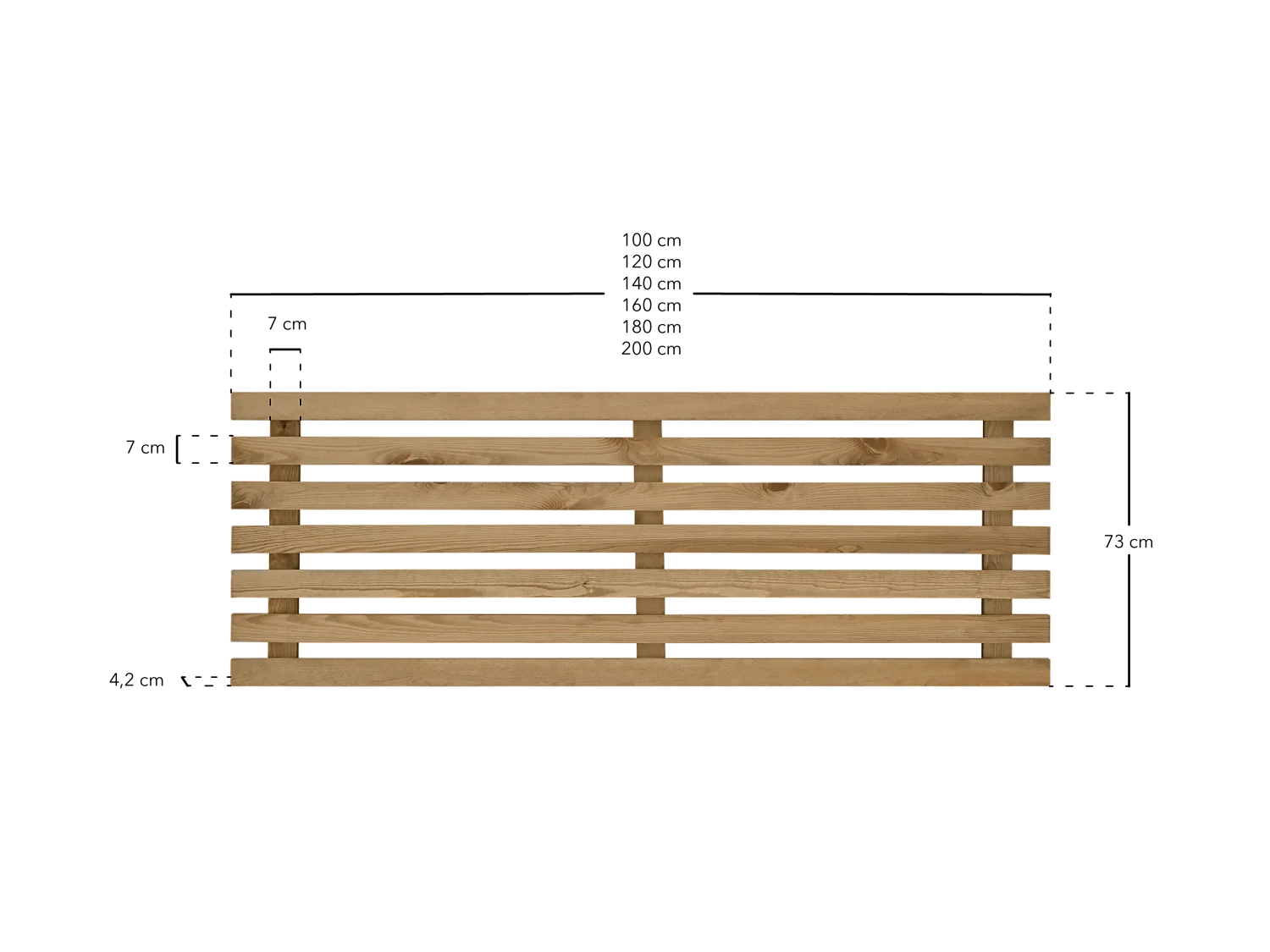 Testata del letto in legno in tono marrone 140x73cm - BRUMA - DECOWOOD