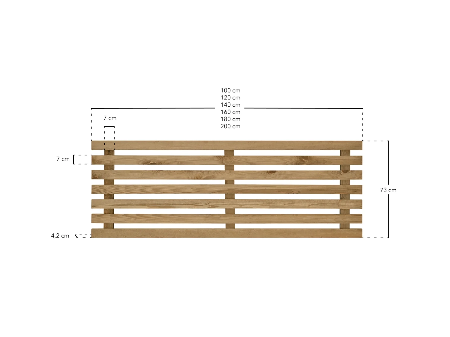 Testata del letto in legno in tono naturale 160x73cm - BRUMA - DECOWOOD