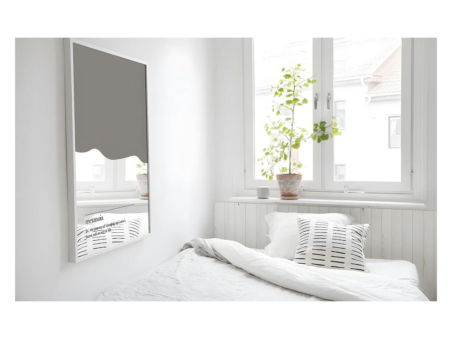 Testata del letto in legno in tono bianco 160x75cm - ELLEN CANNAGE - DECOWOOD