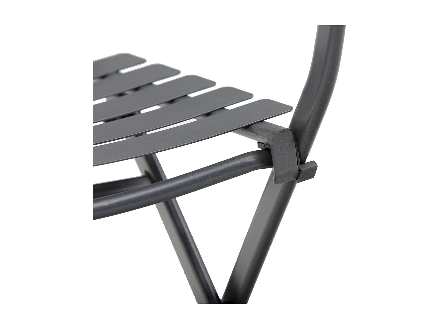 Salon de jardin bistro pliable - table carrée dim. 60L x 60l x 71H cm avec 2 chaises - métal thermolaqué gris