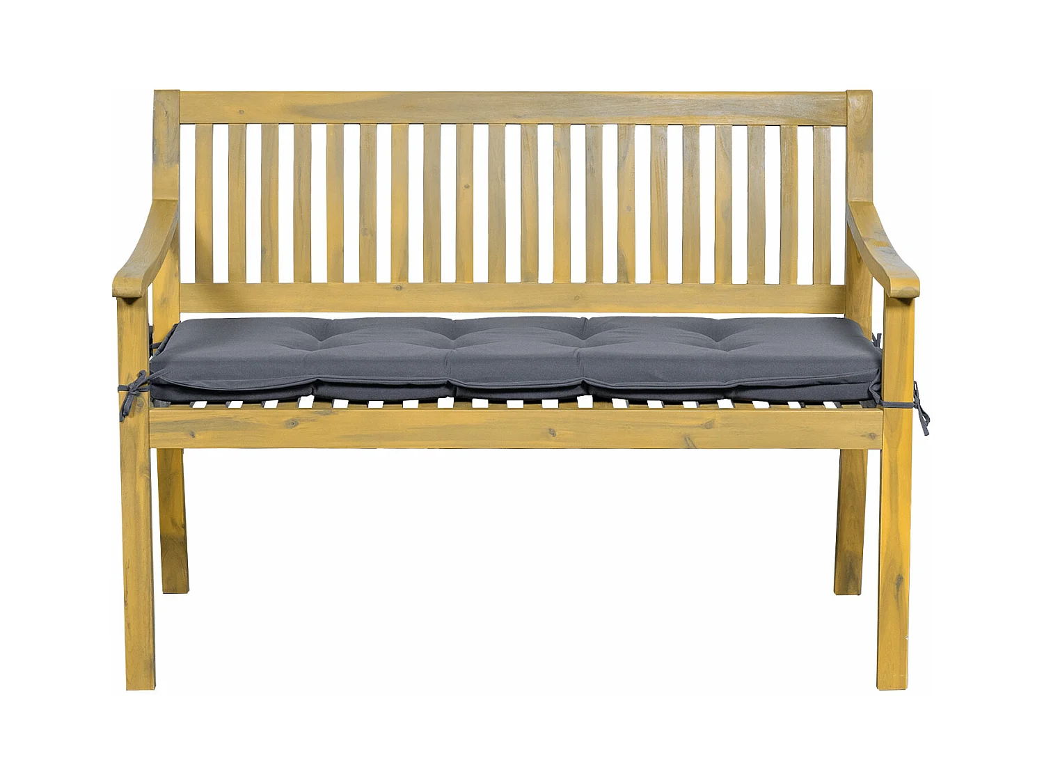 Panca in acacia SIMILAN - cuscini grigi