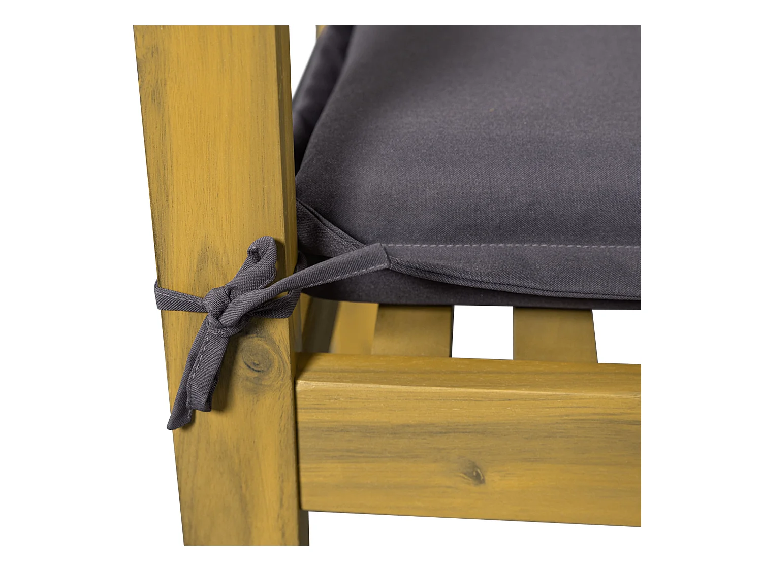 Panca in acacia SIMILAN - cuscini grigi