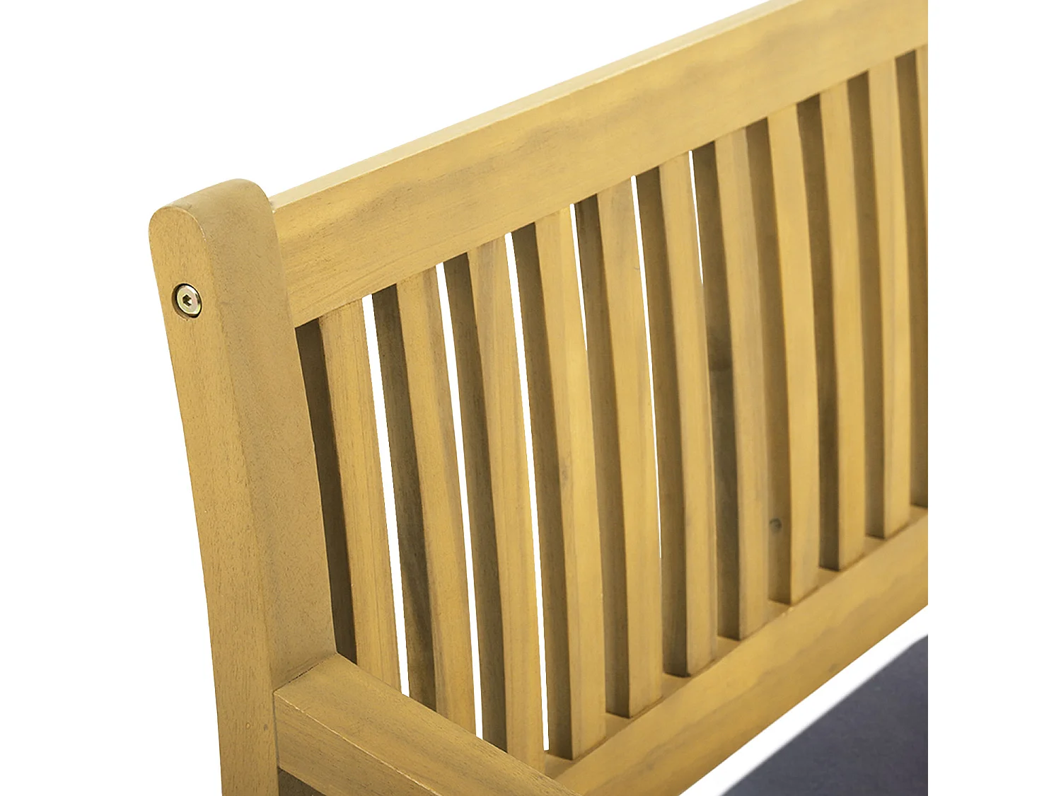 Banc en acacia SIMILAN - coussins gris - HAPPY GARDEN