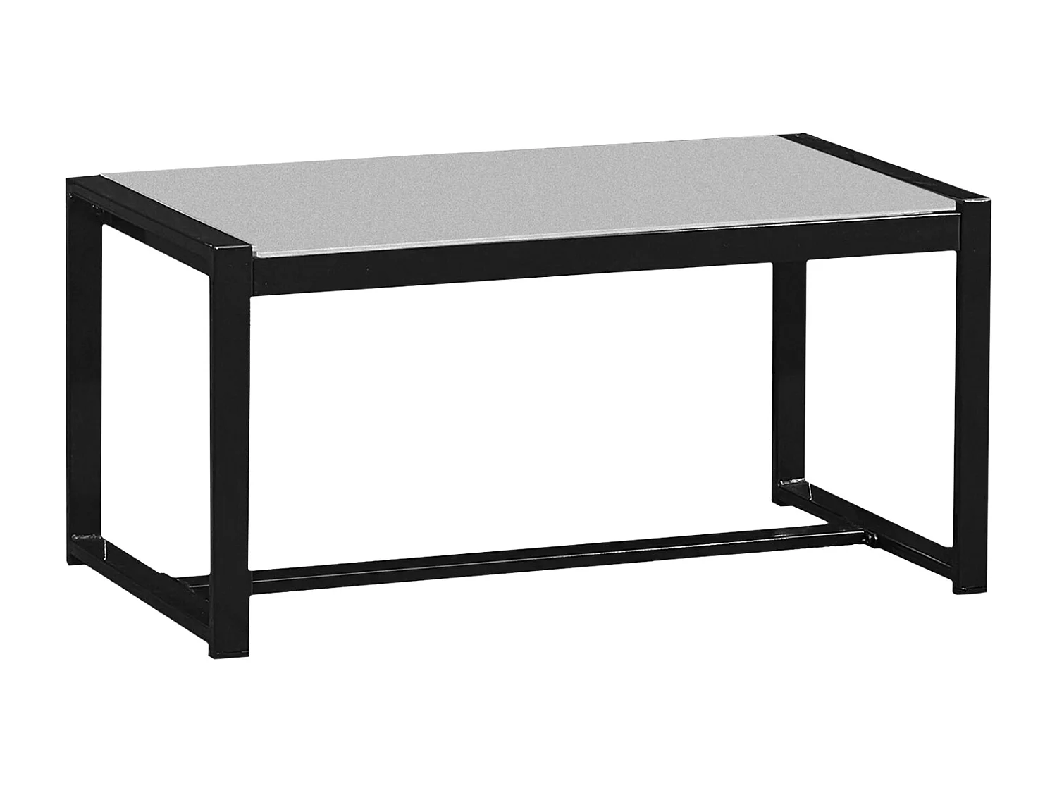 Set di mobili da giardino MAJORQUE in resina intrecciata nera - 4 posti - cuscini crema