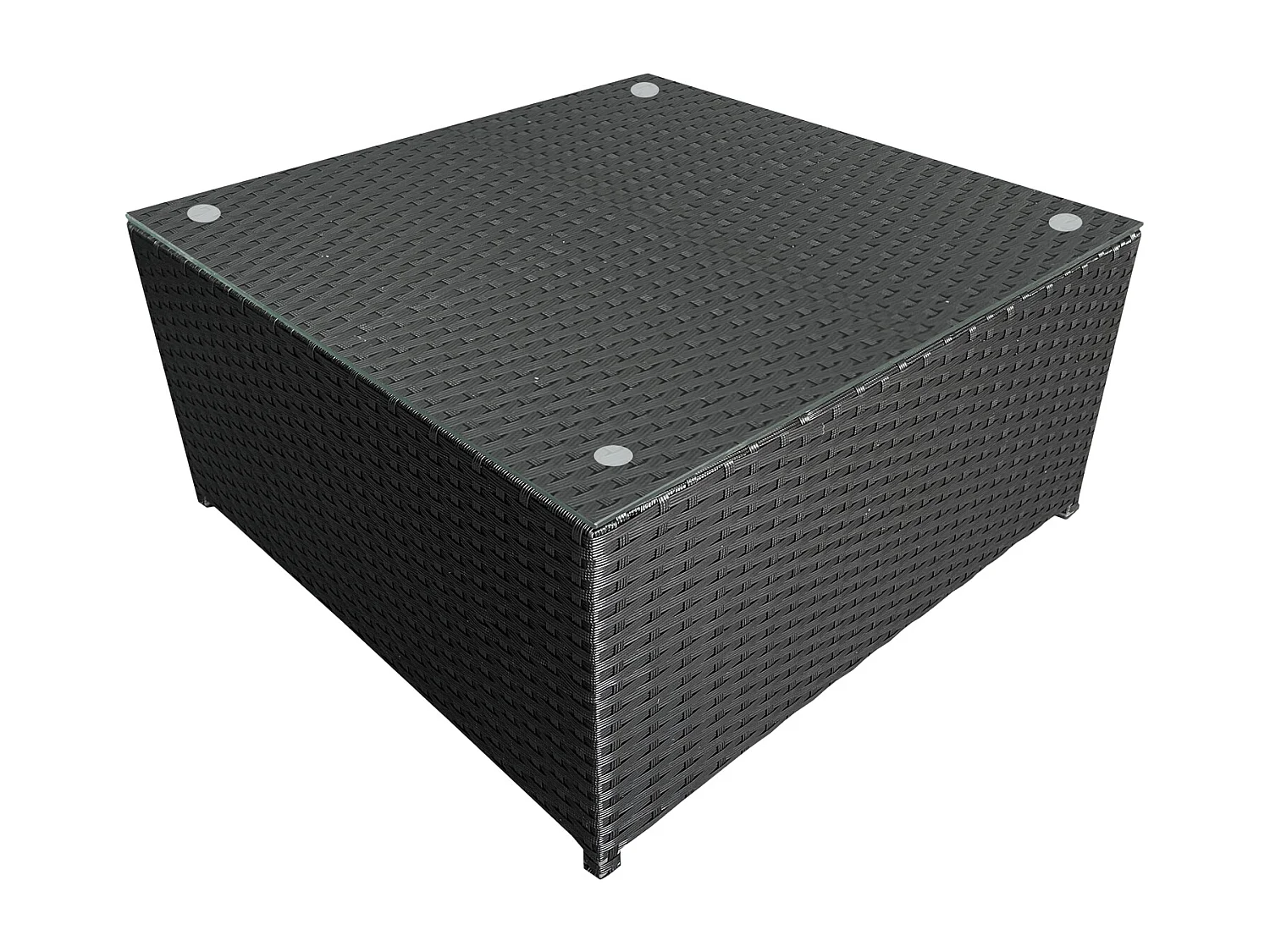 Gartenmöbel BONIFACIO aus schwarzem Harzgeflecht 6 Sitzplätze - graues Kissen