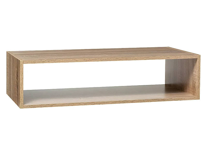 Meuble Étagère rectangulaire effet chêne naturel H 17 cm - à poser ou mural