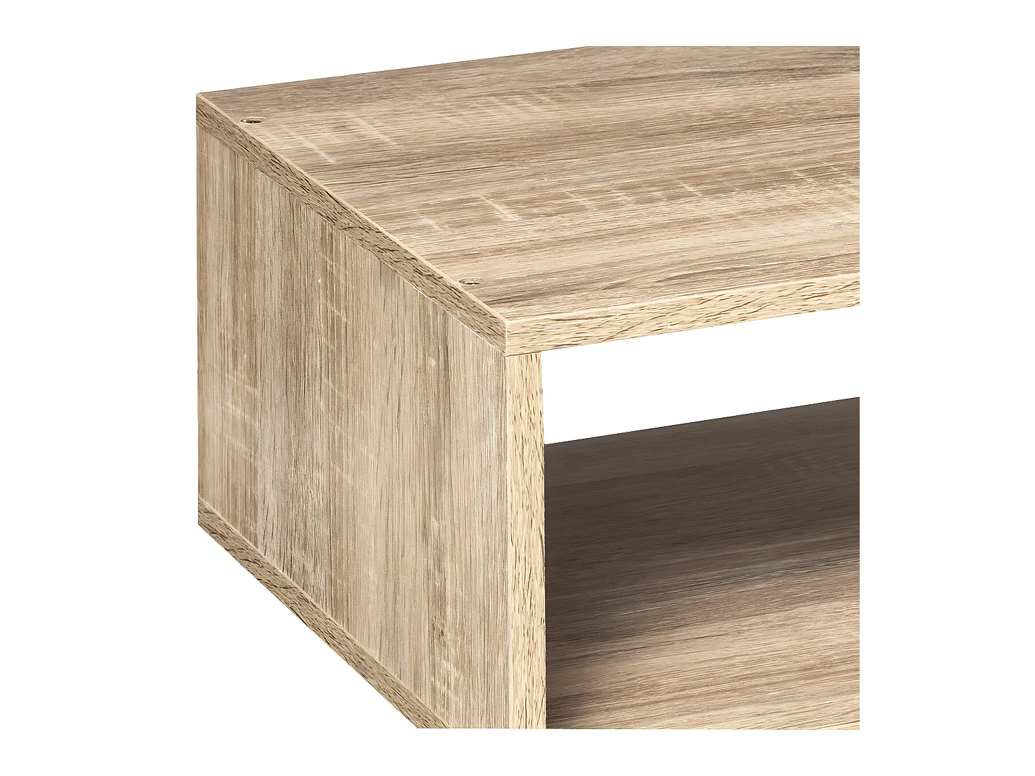 Meuble Étagère rectangulaire effet chêne naturel H 17 cm - à poser ou mural