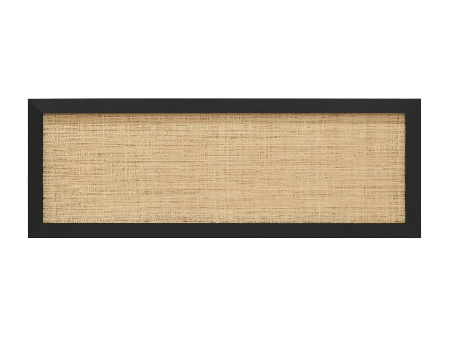 Testiera del letto in legno massello e rafia in tono nero 160x60cm - ELLEN RAFIA - DECOWOOD