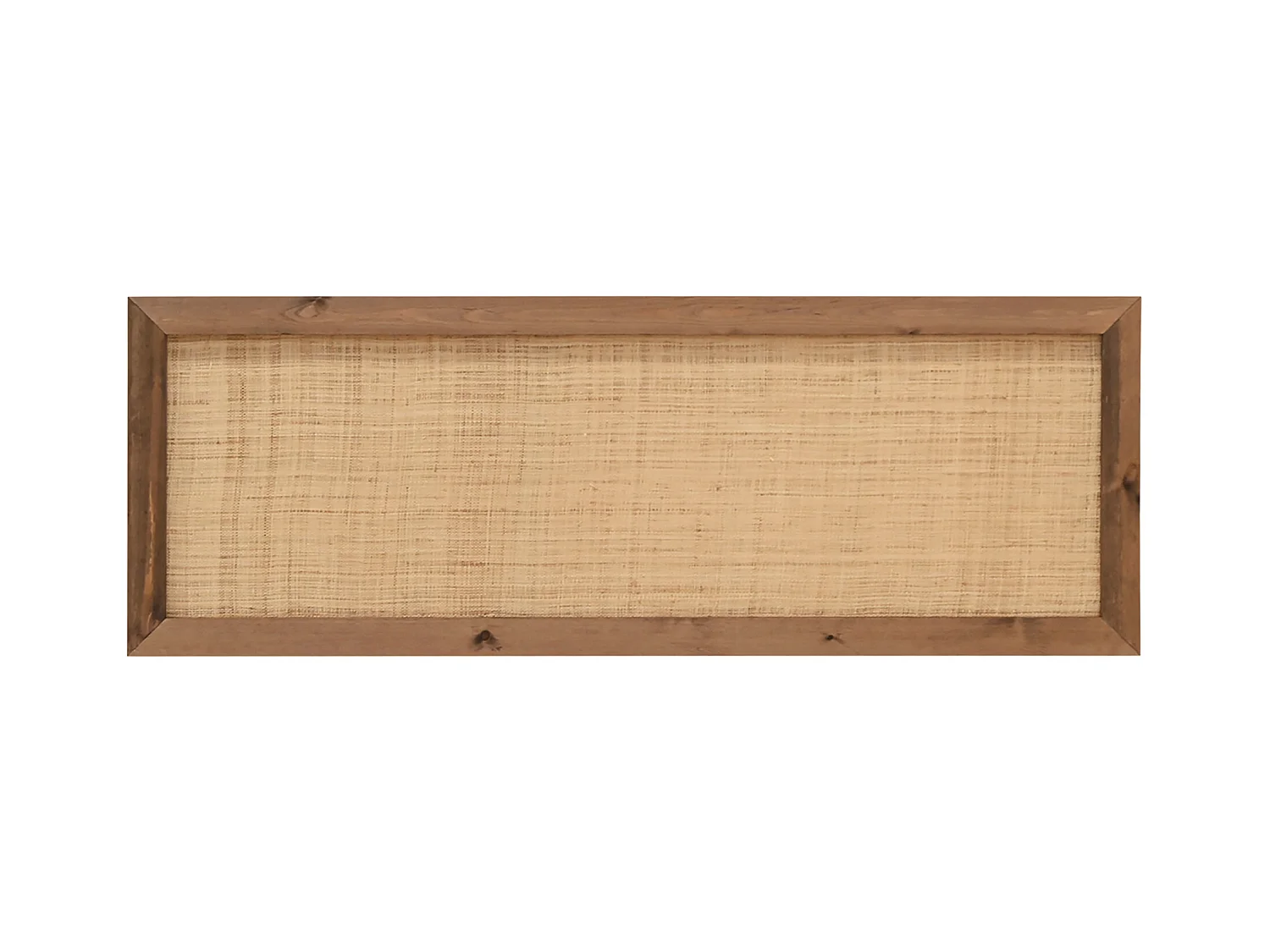 Testiera del letto in legno massello e rafia in tono marrone 140x60cm - ELLEN RAFIA - DECOWOOD