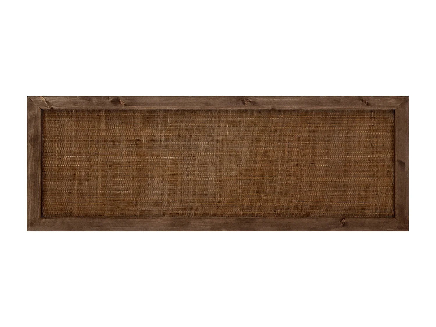 Cabecero de cama de madera maciza y rafia en tono nogal de 200x60cm - OLIVIA - DECOWOOD