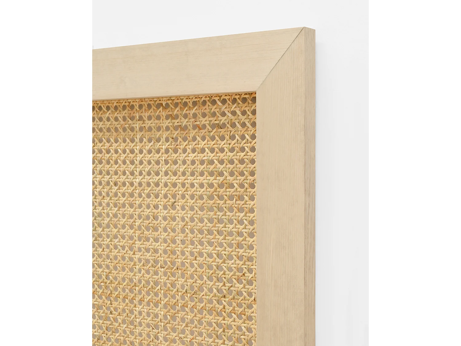 Tête de lit en bois de pin et cannage couleur naturelle 100x60cm - ELLEN CANNAGE - DECOWOOD