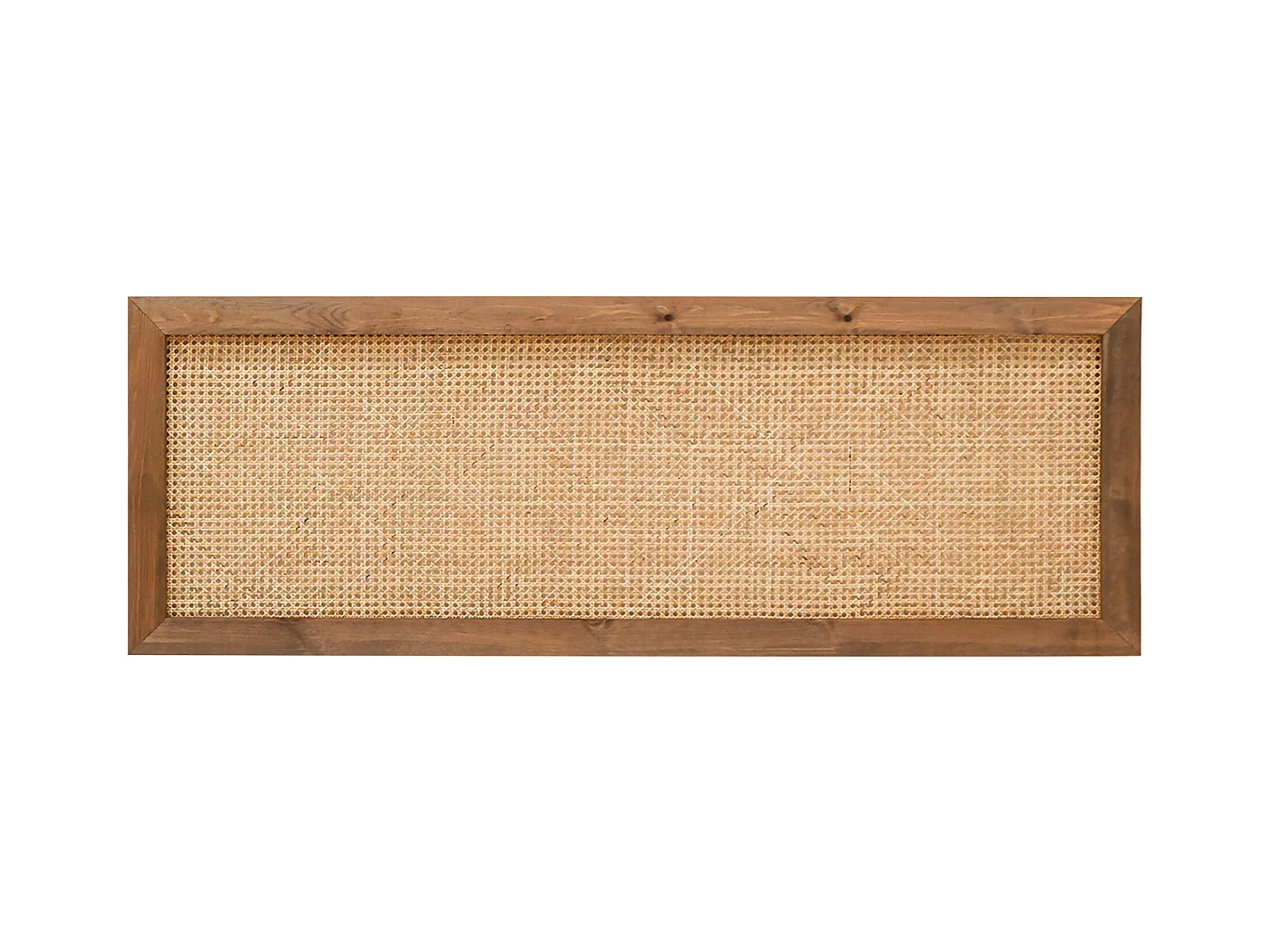 Cabecero de cama de madera maciza y cannage en tono roble oscuro de 160x60cm - ELLEN CANNAGE - DECOWOOD