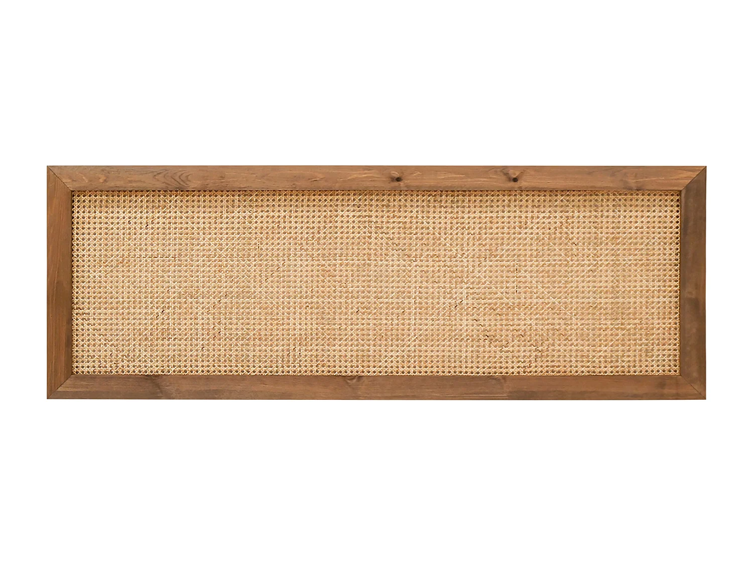 Cabecero de cama de madera maciza y cannage en tono roble oscuro de 160x60cm - ELLEN CANNAGE - DECOWOOD