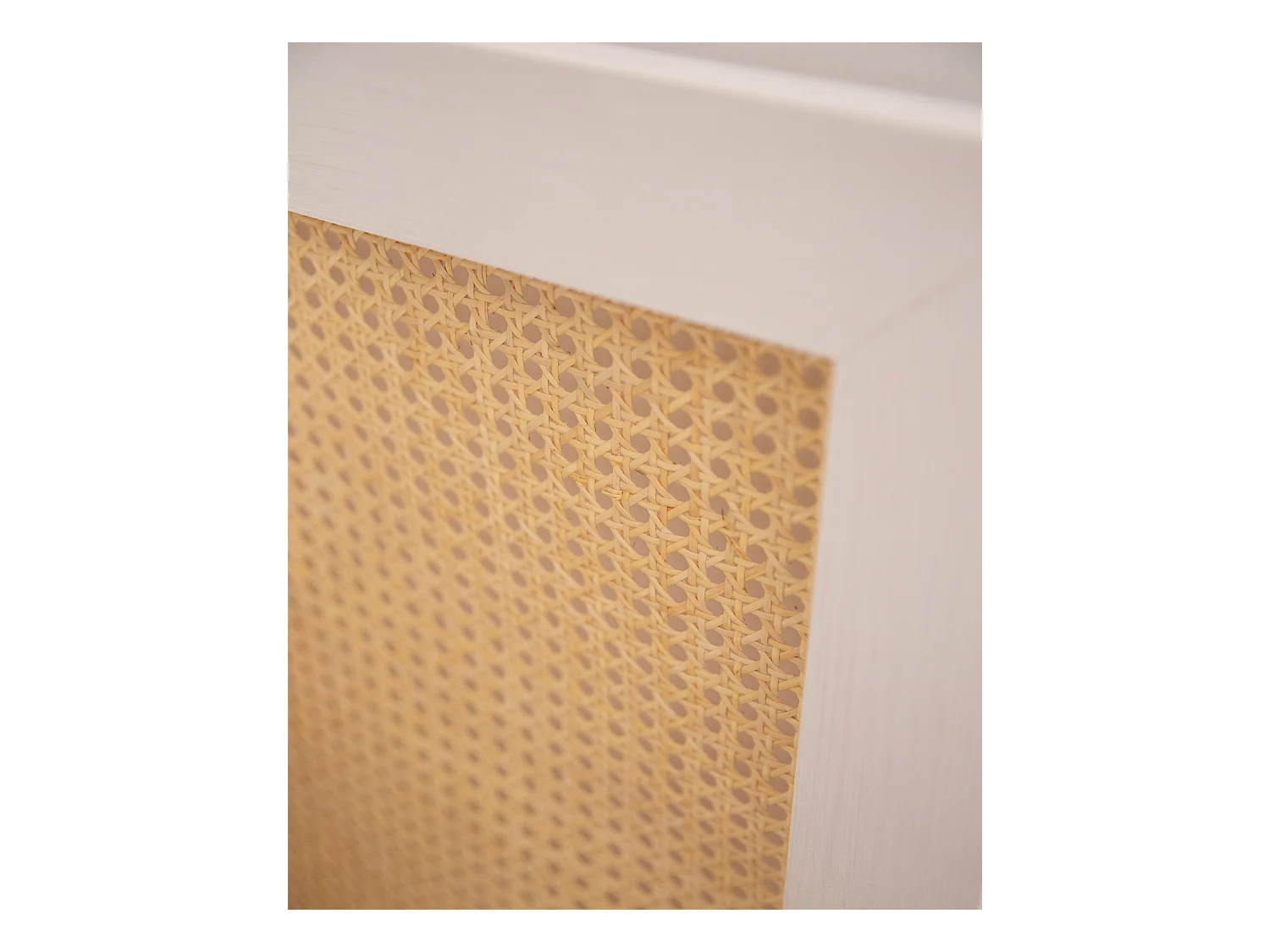 Cabecero de cama de madera maciza y cannage en tono blanco de 160x60cm - ELLEN CANNAGE - DECOWOOD