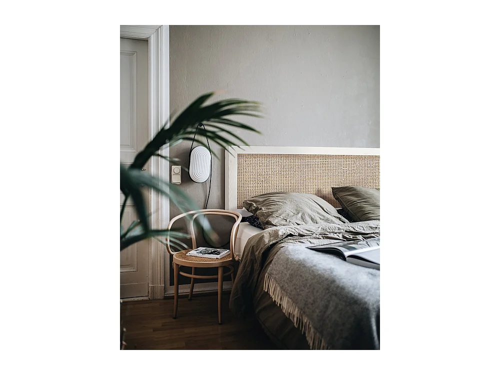 Cabecero de cama de madera maciza y cannage en tono blanco de 160x60cm - ELLEN CANNAGE - DECOWOOD