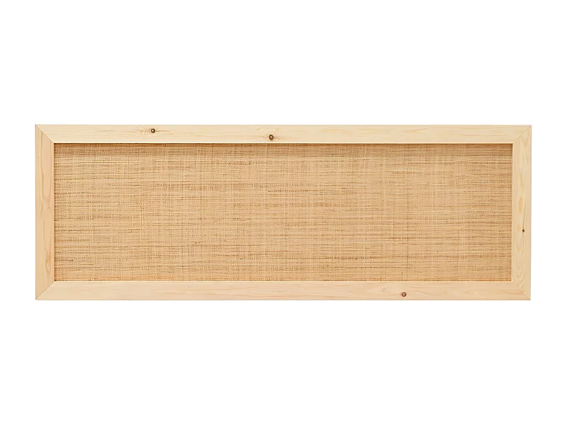 Cabecero de cama de madera maciza y rafia en tono natural de 200x60cm - ELLEN RAFIA - DECOWOOD