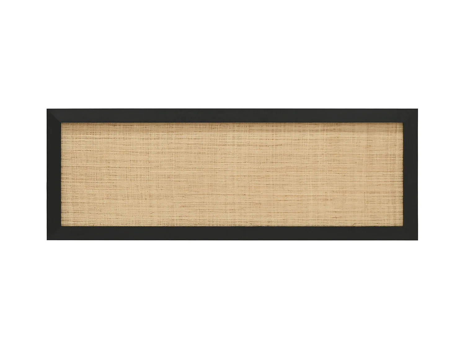 Testiera del letto in legno massello e rafia in tono nero 140x60cm - ELLEN RAFIA - DECOWOOD