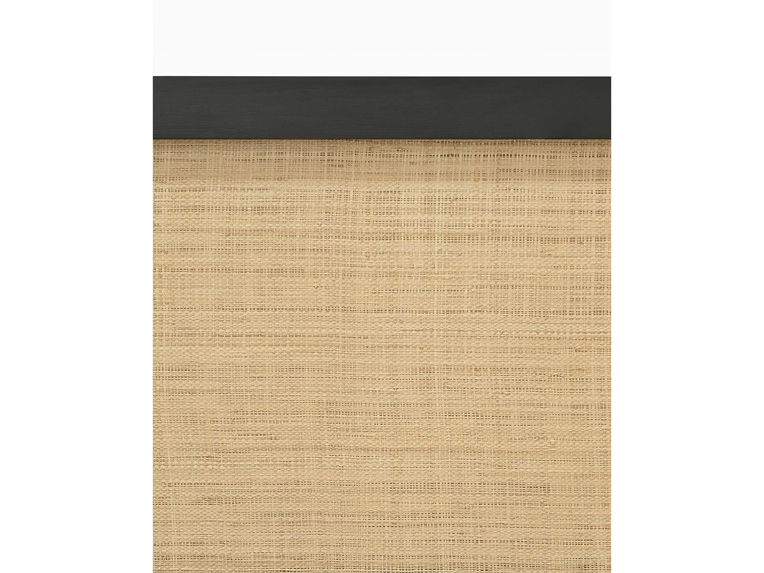 Testiera del letto in legno massello e rafia in tono nero 140x60cm - ELLEN RAFIA - DECOWOOD