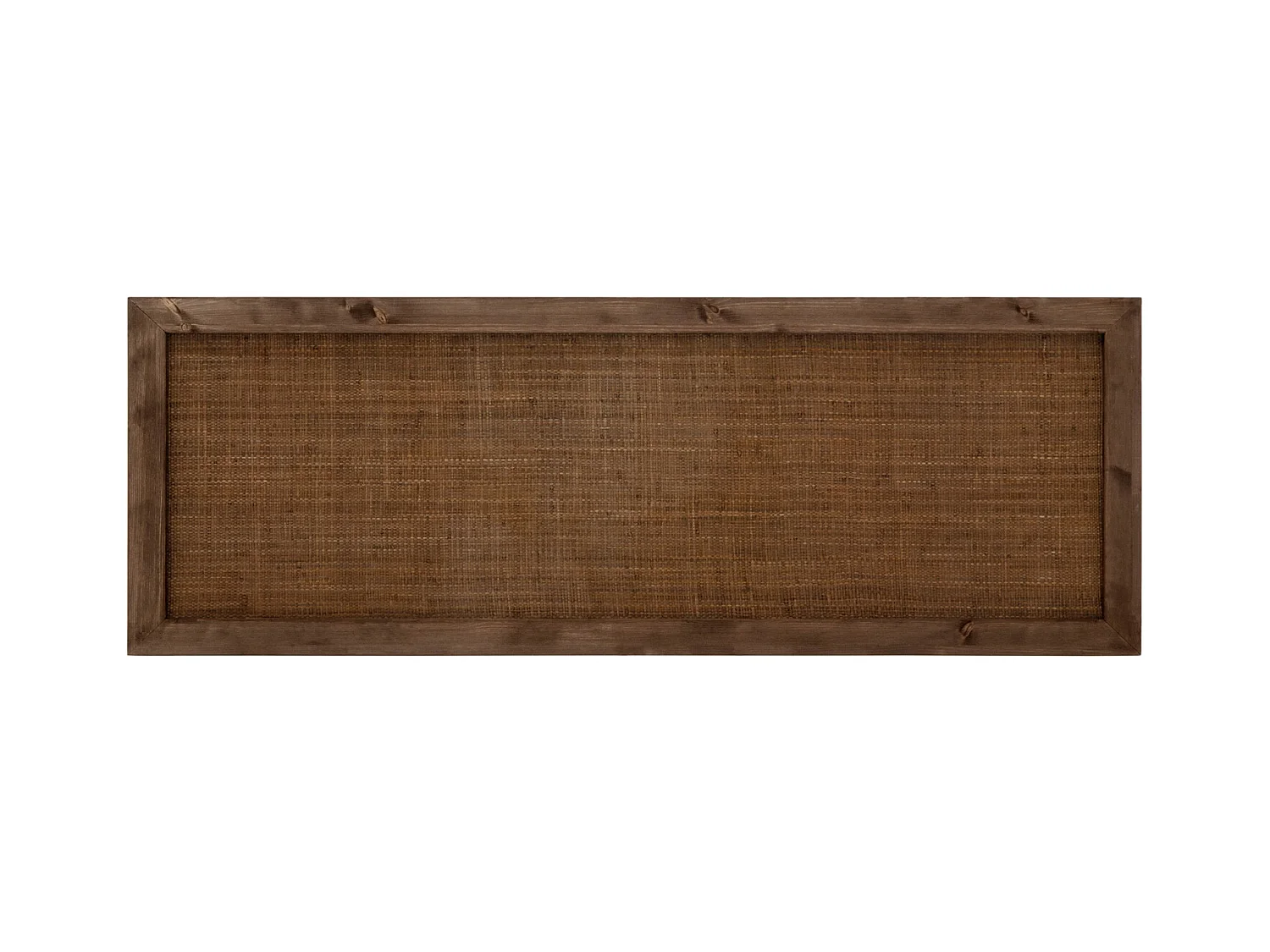 Cabecero de cama de madera maciza y rafia en tono nogal de 140x60cm - OLIVIA - DECOWOOD