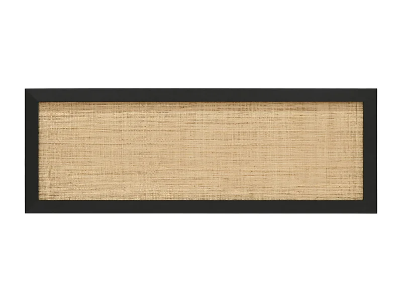 Cabecero de cama de madera maciza y rafia en tono negro de 180x60cm - ELLEN RAFIA - DECOWOOD