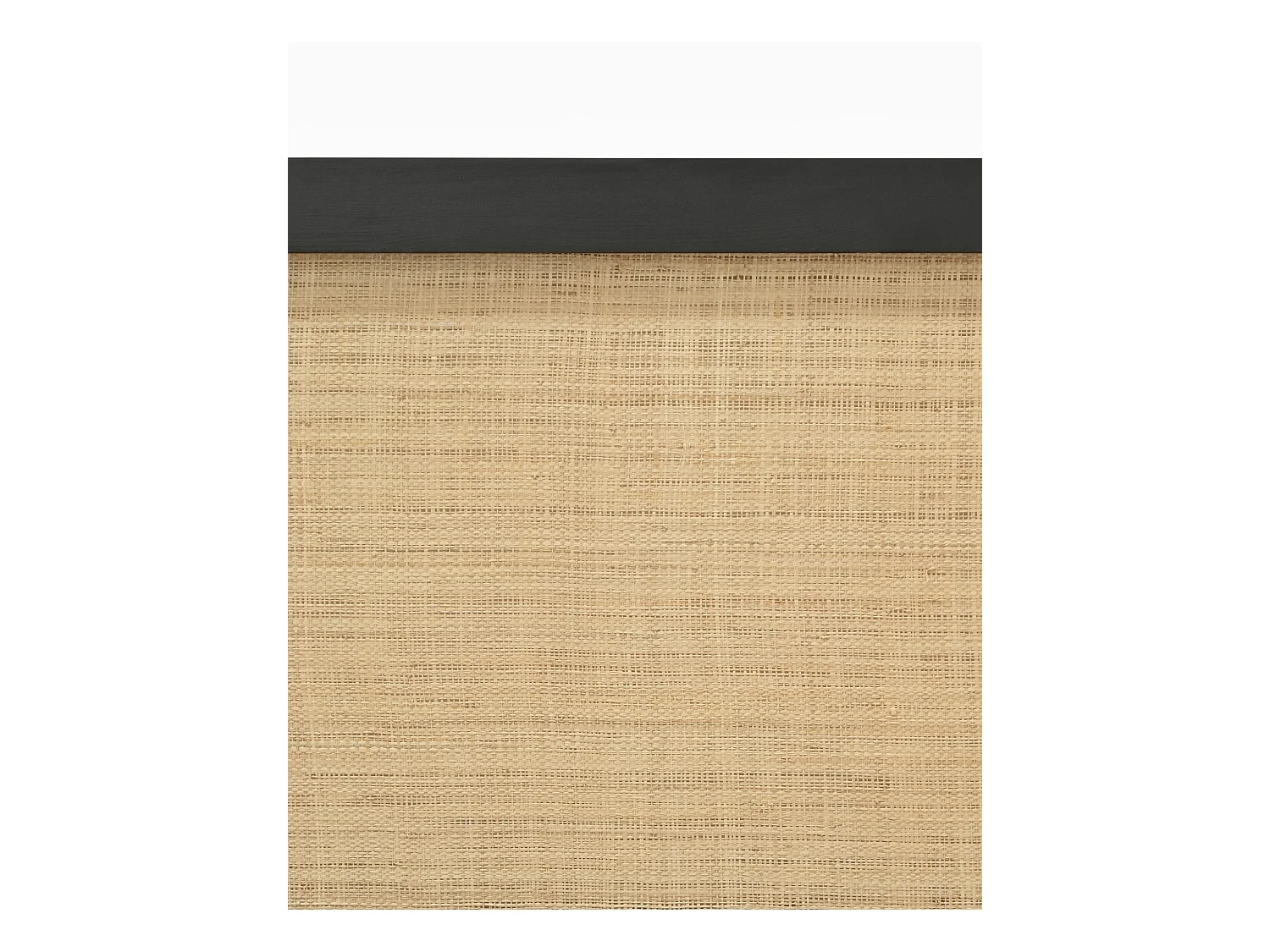 Testiera del letto in legno massello e rafia in tono nero 180x60cm - ELLEN RAFIA - DECOWOOD