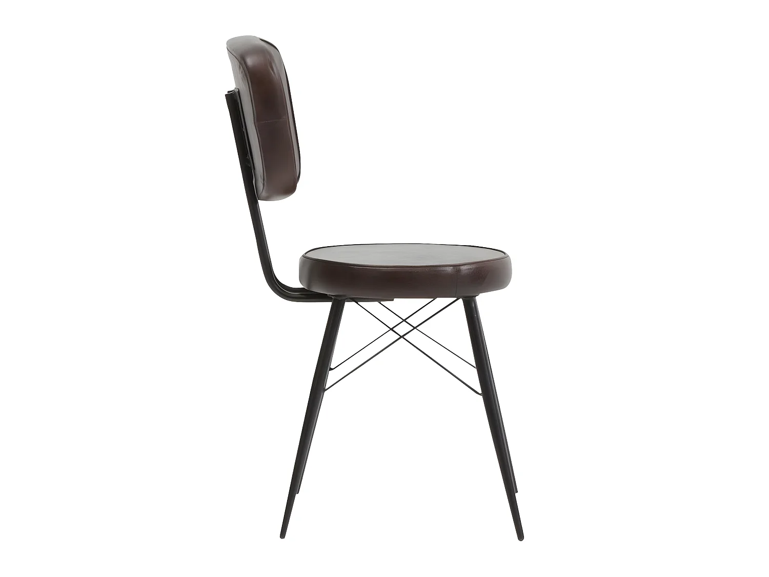 Chaise en cuir marron foncé Pharell (lot de 2)