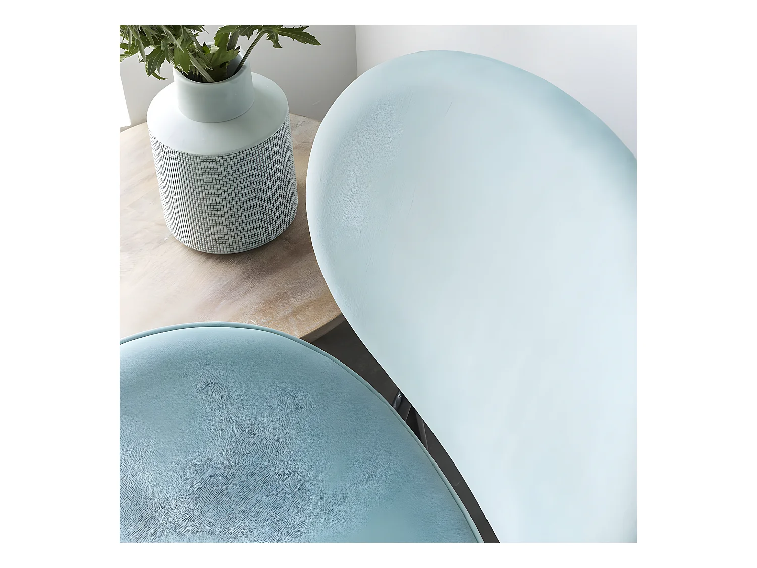 Chaise en velours bleu turquoise Sohane (lot de 2)