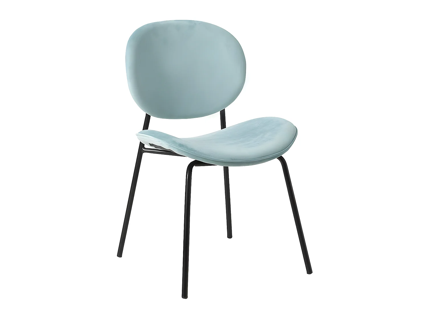 Juego de 2 sillas de terciopelo azul turquesa Sohane con patas de compás vintage