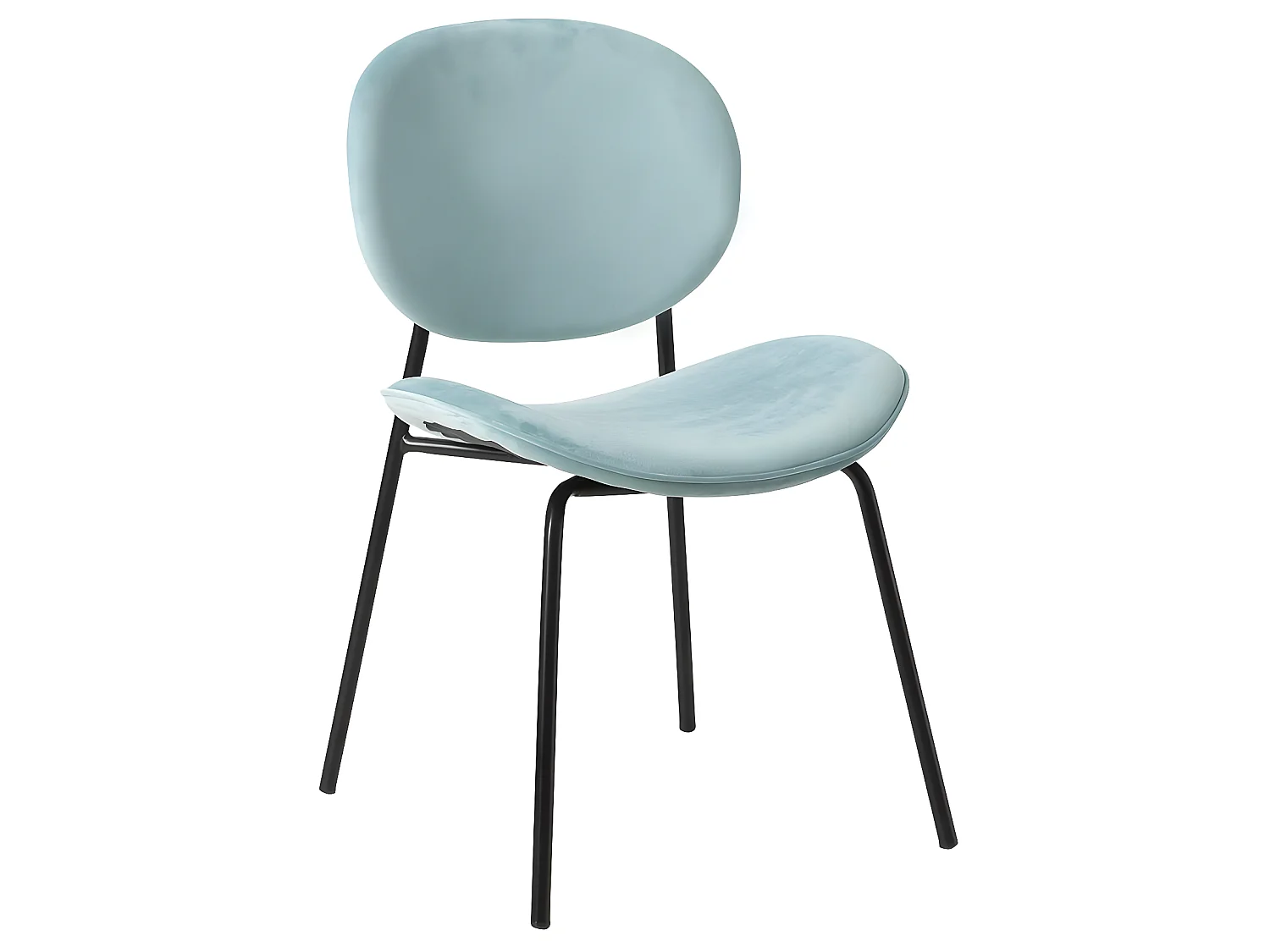 Juego de 2 sillas de terciopelo azul turquesa Sohane con patas de compás vintage