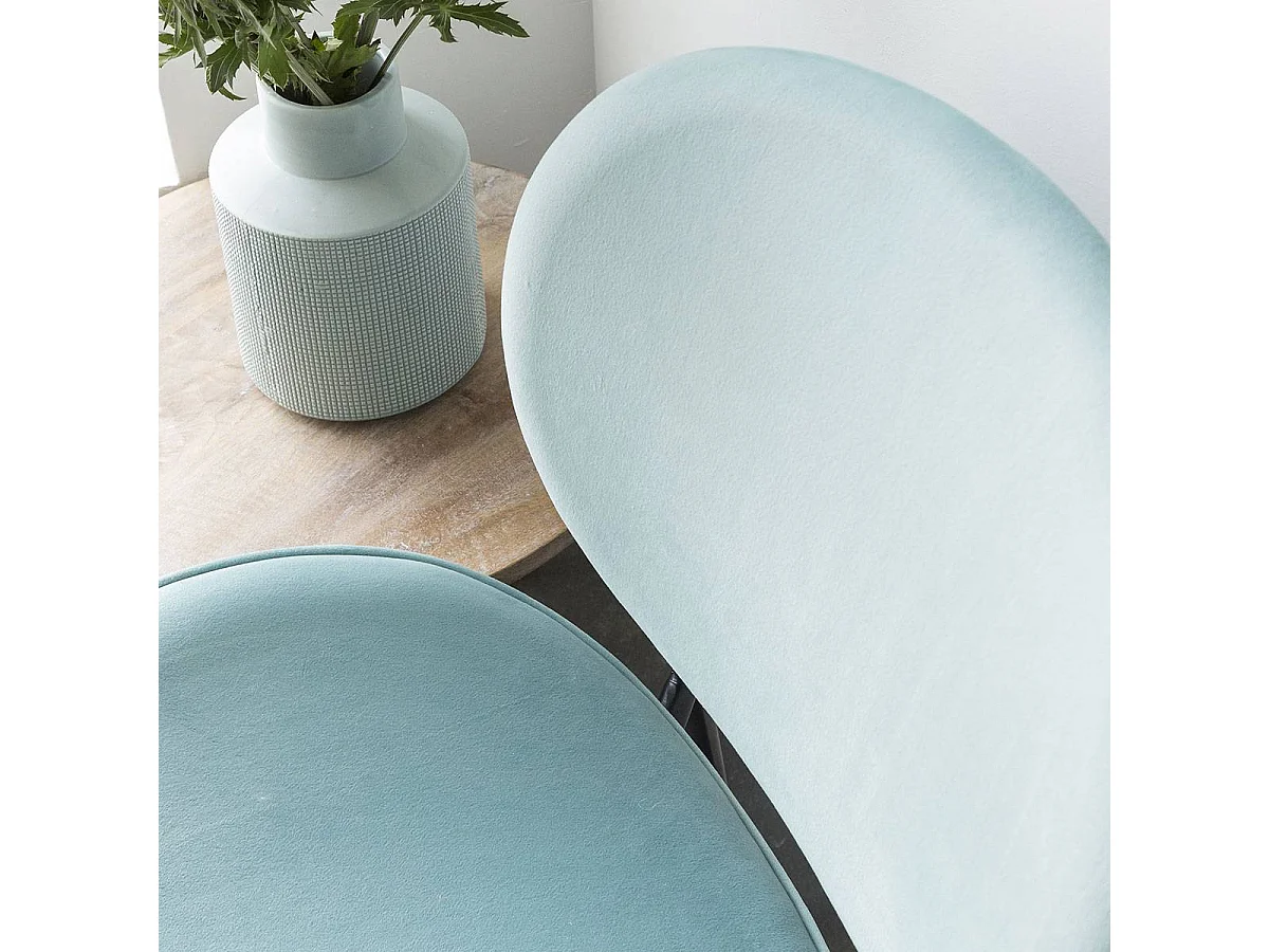 Chaise en velours bleu turquoise Sohane (lot de 2)