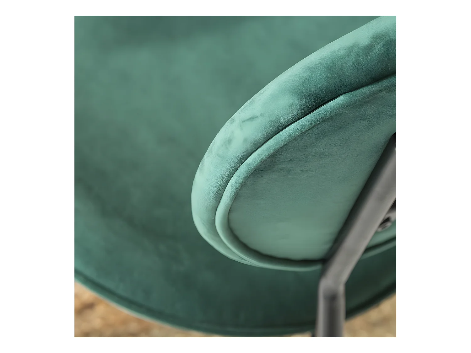Chaise en velours vert émeraude Sohane (lot de 2)