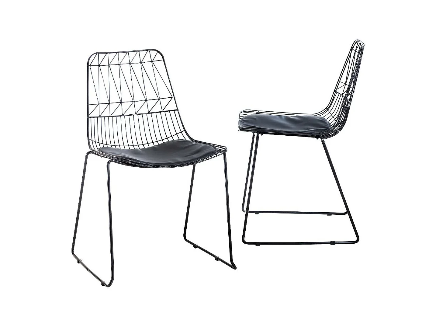 Chaise design en métal noir (lot de 2)