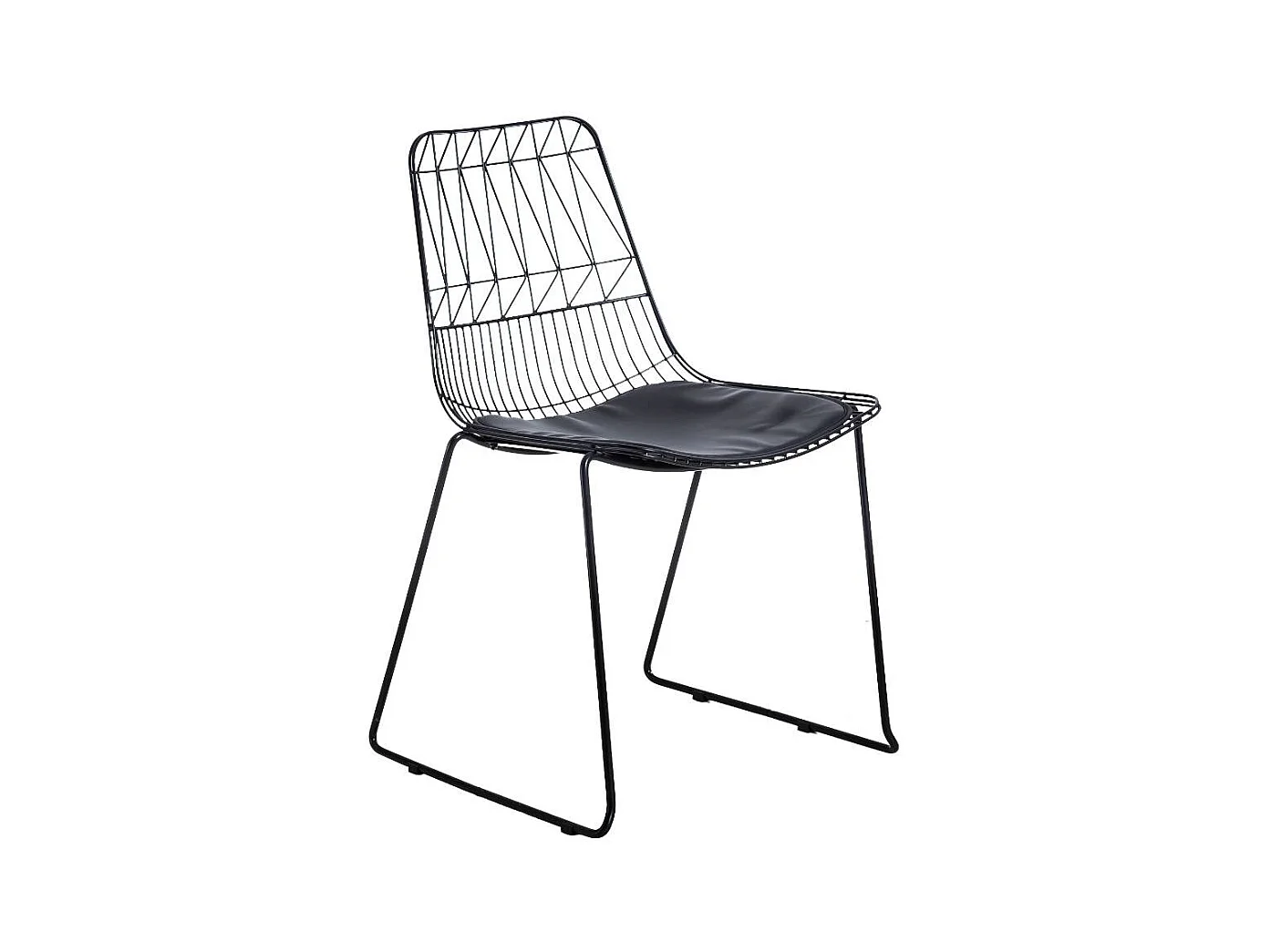 Chaise design en métal noir (lot de 2)