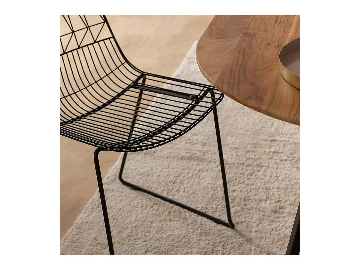 Chaise design en métal noir (lot de 2)