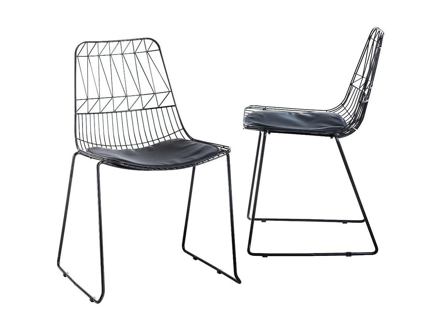 Chaise design en métal noir (lot de 2)