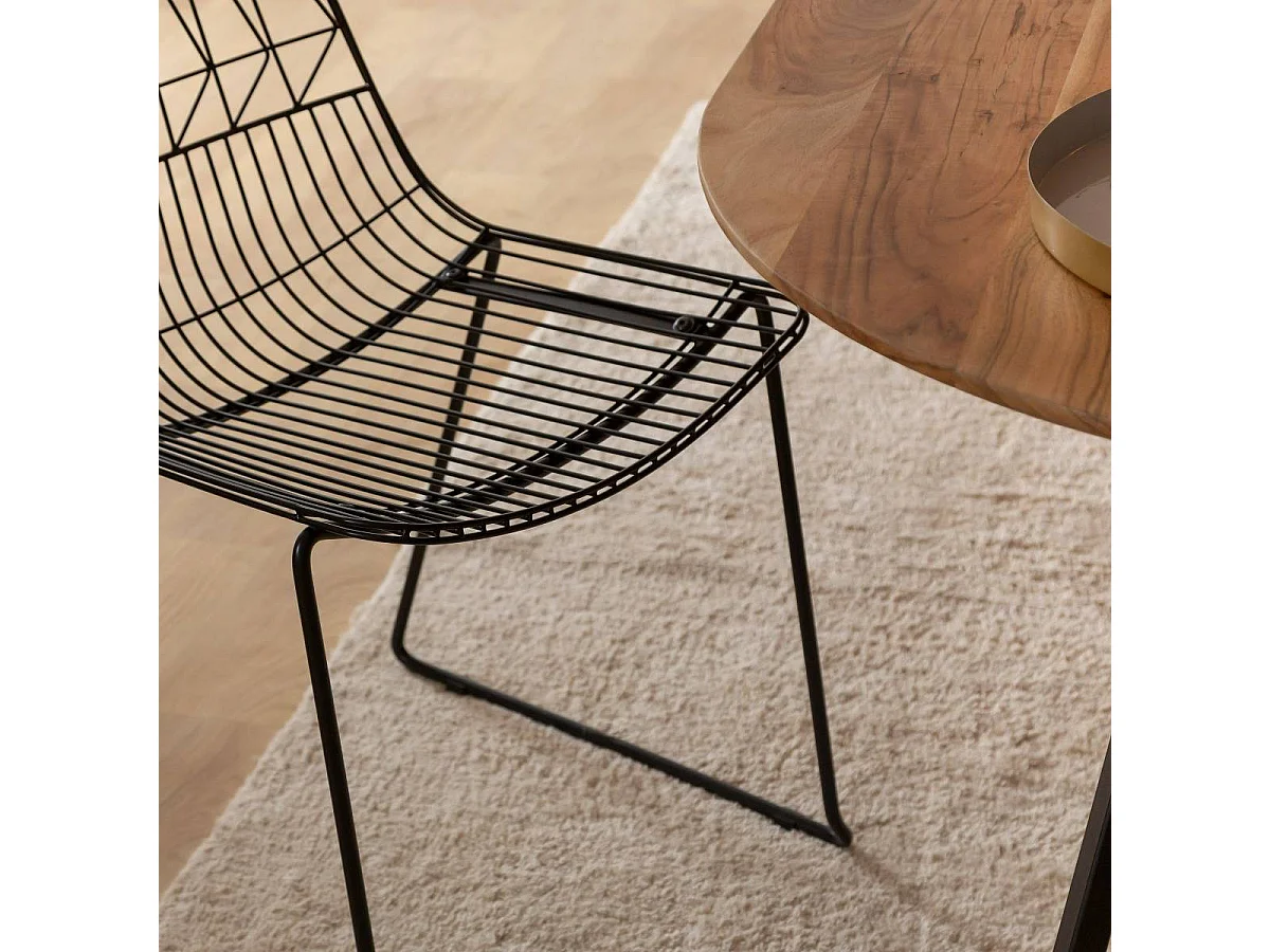 Chaise design en métal noir (lot de 2)