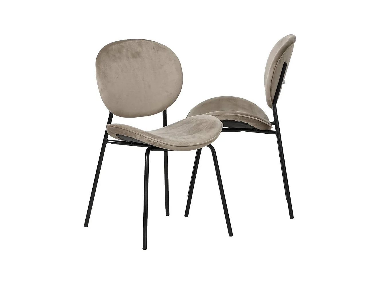 Chaise en velours marron glacé Sohane (lot de 2)