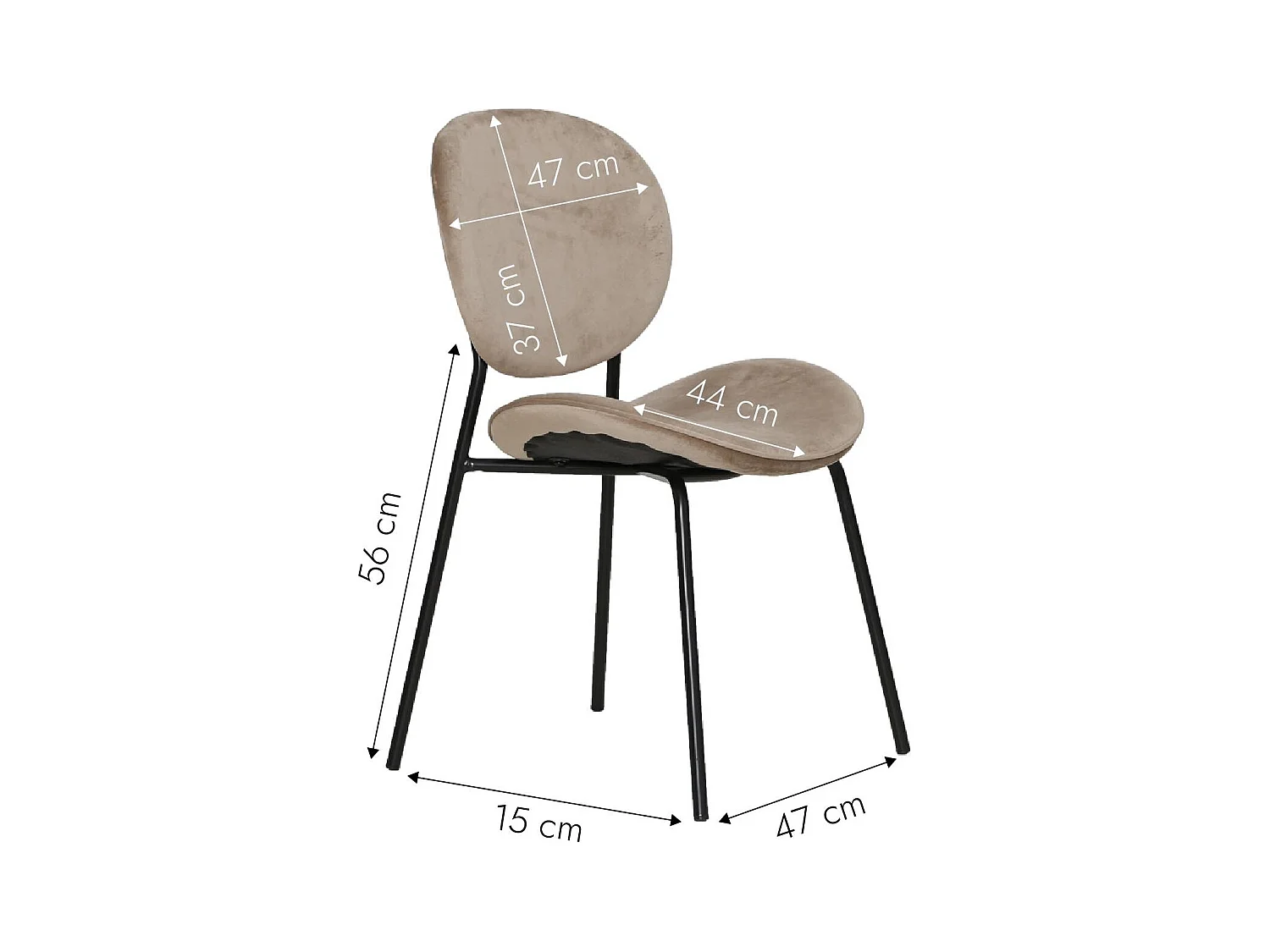 Juego de 2 sillas de terciopelo marrón glaseado Sohane con patas de compás vintage