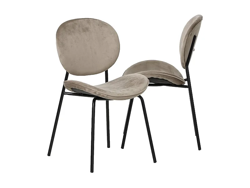 Chaise en velours marron glacé Sohane (lot de 2)