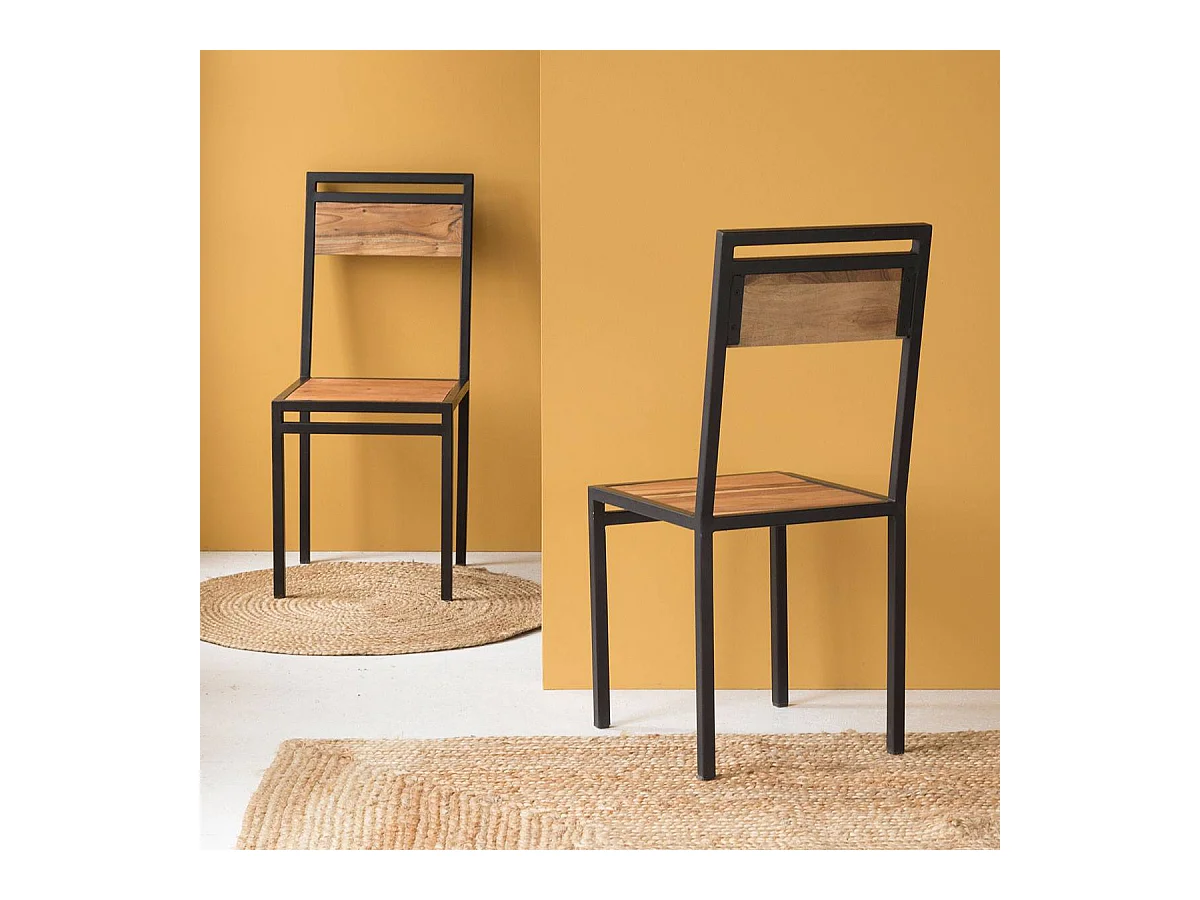 Chaise en bois d'acacia Havana (lot de 2)