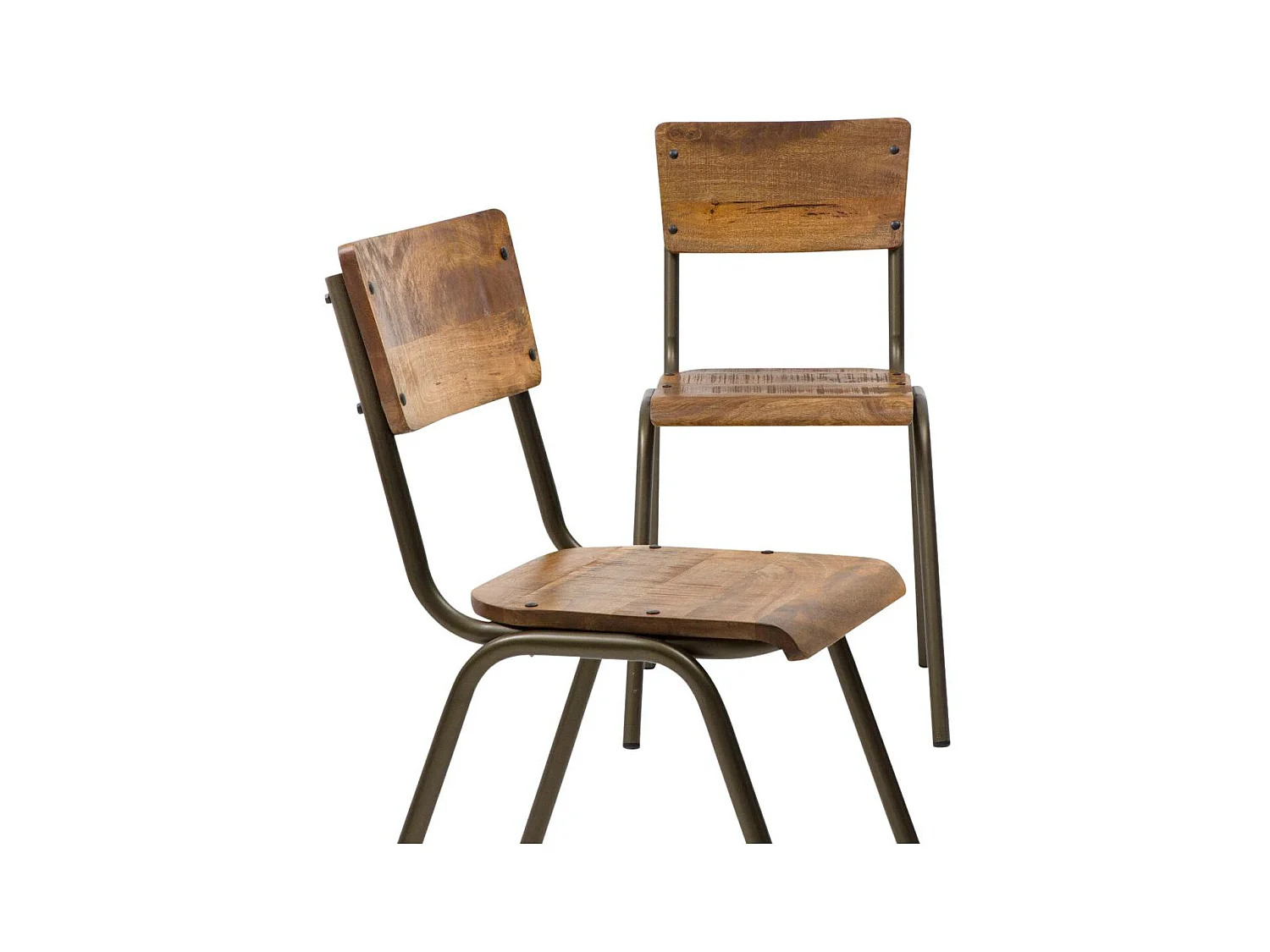 Chaise d'écolier en bois de manguier Marcus (lot de 2)