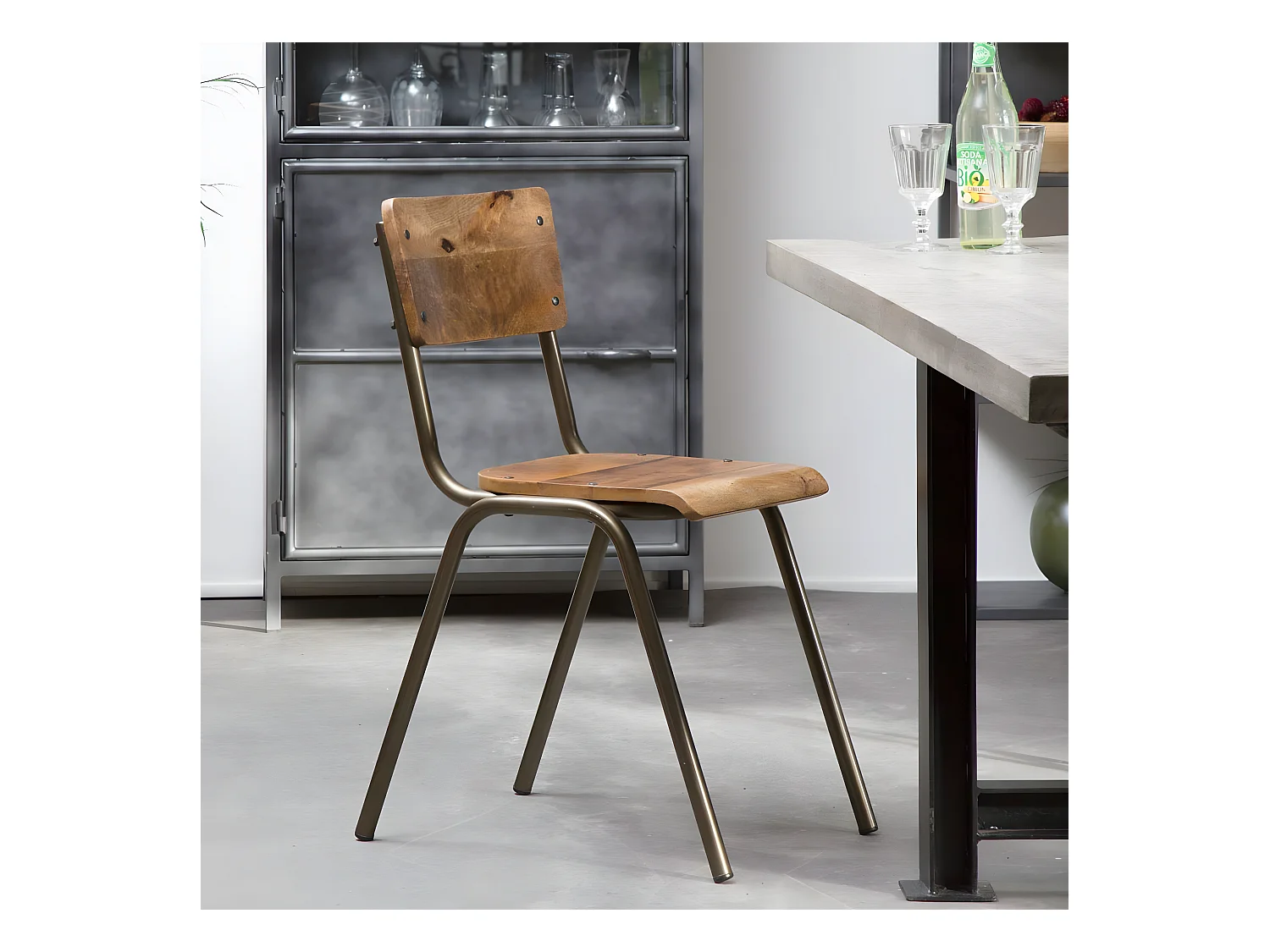 Chaise d'écolier en bois de manguier Marcus (lot de 2)