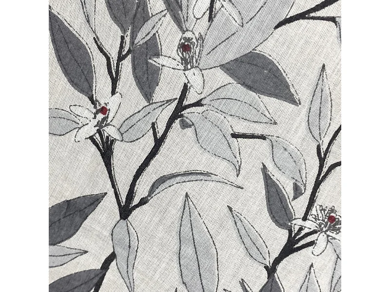 Voilage à œillets coton motif fleur d'oranger 140 x 250 cm - TINA 5983