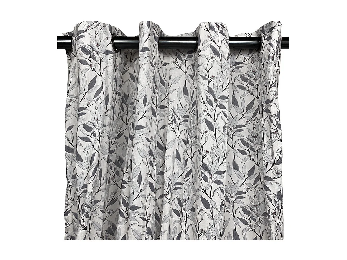 Voilage à œillets coton motif fleur d'oranger 140 x 250 cm - TINA 5983