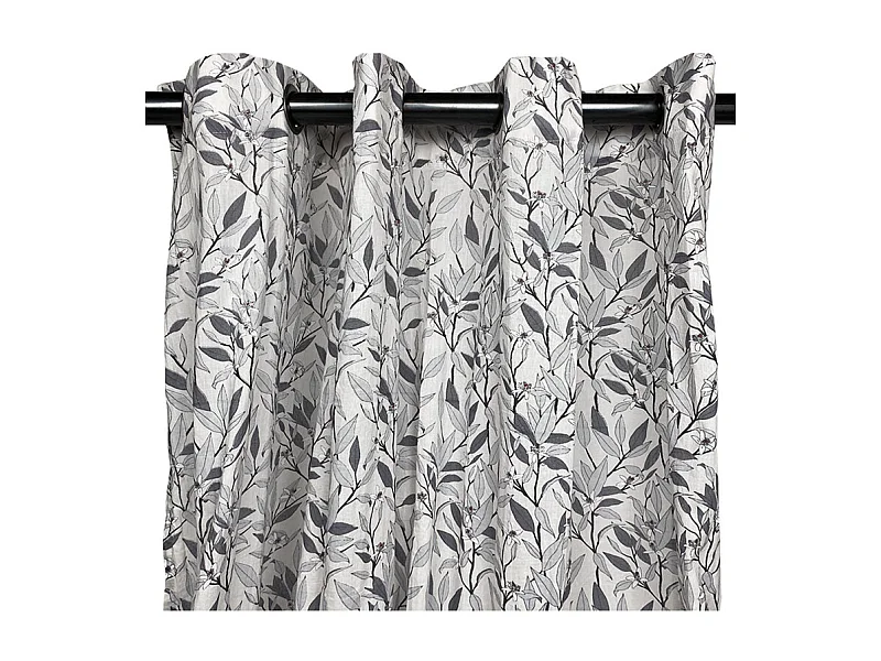 Voilage à œillets coton motif fleur d'oranger 140 x 250 cm - TINA 5983