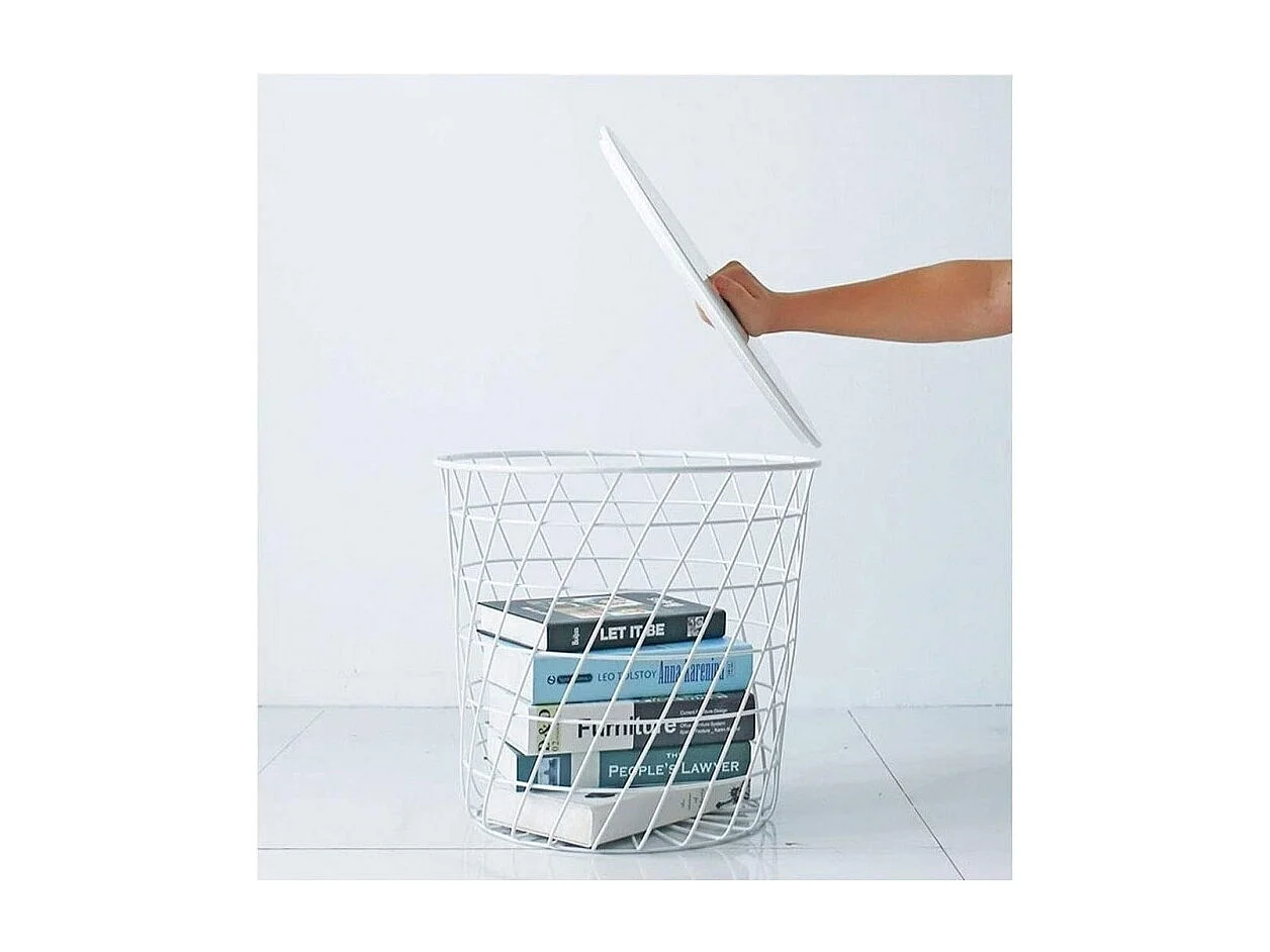 2 tables basses gigognes rondes métal filaire blanc - EVY