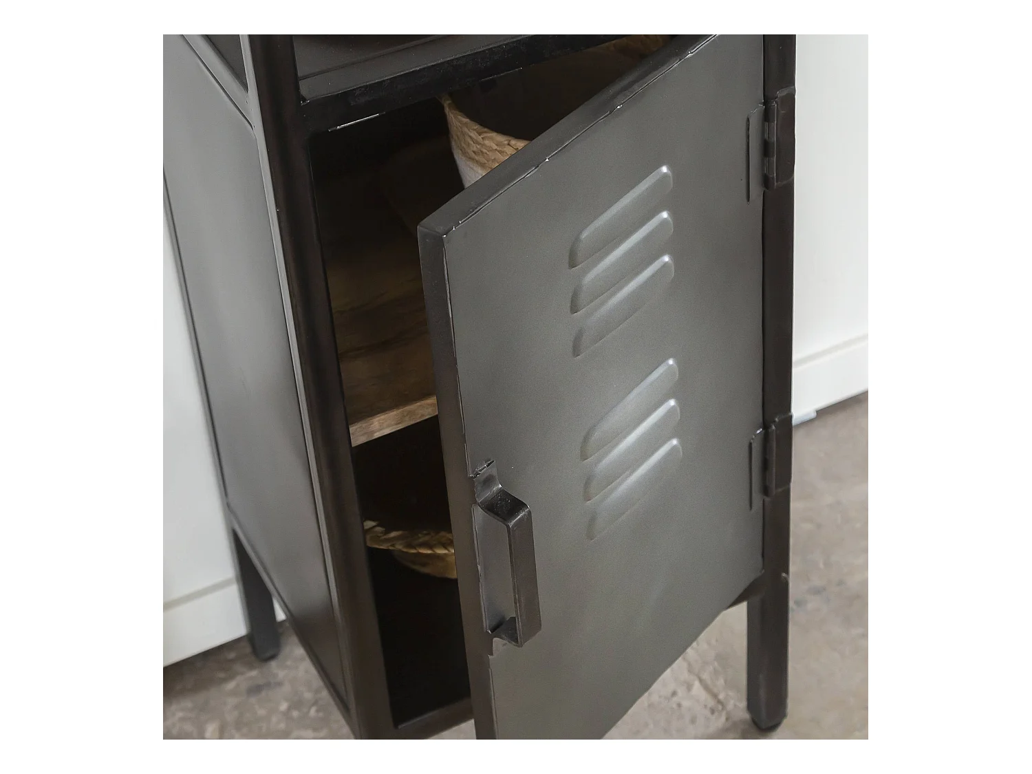 Petite colonne en métal noir Abel