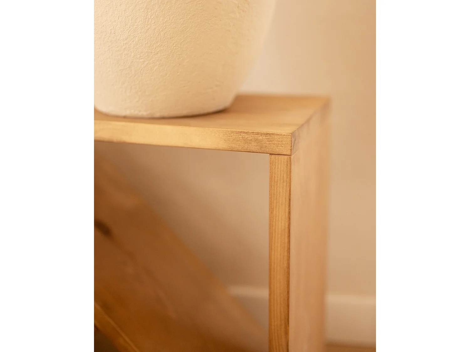 Comodino in legno massello in tono marrone 40x40cm - STOKE - DECOWOOD