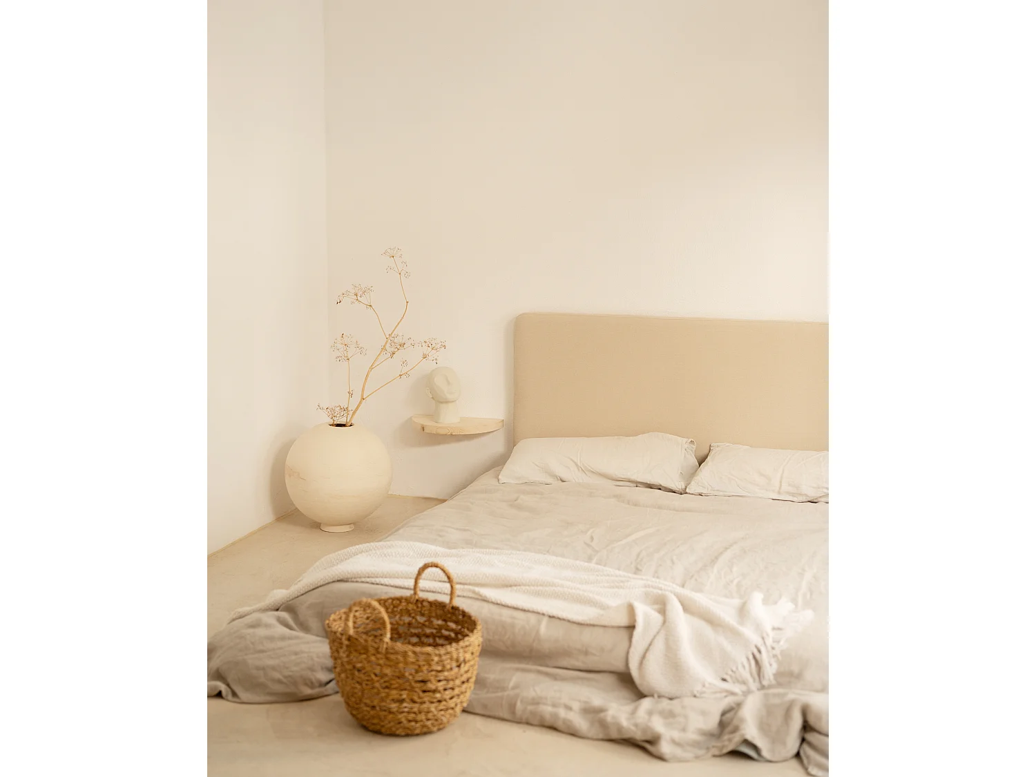 Mesita de noche de pared de madera de abeto Decowood en color natural de 40x3,2cm - TOKYO - DECOWOOD